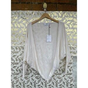 Allude Cream Cotton Cashmere Knit Cardigan • Quiet Luxury Minimalist Bolero XL